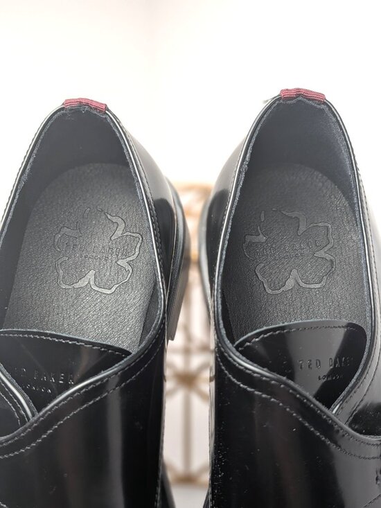 Ted Baker London Elvan Black Leather Crossover Strap Dress Shoes Men\'s 12 NWOB